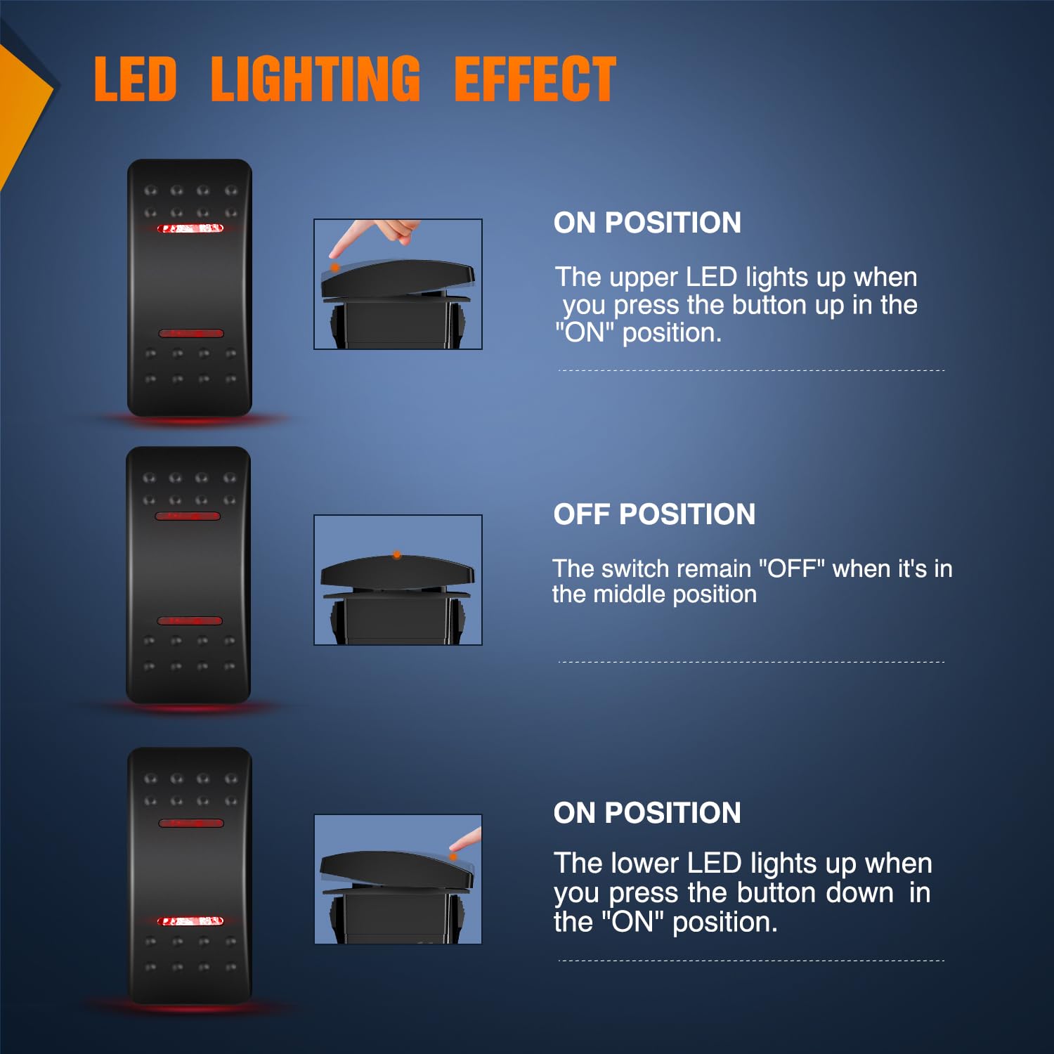 Nilight Waterproof Rocker Switch Toggle On Off On Dpdt 7Pin 12V 24V Jumper Wires Winch Pump Switches For Cars Trucks Caravans Bo