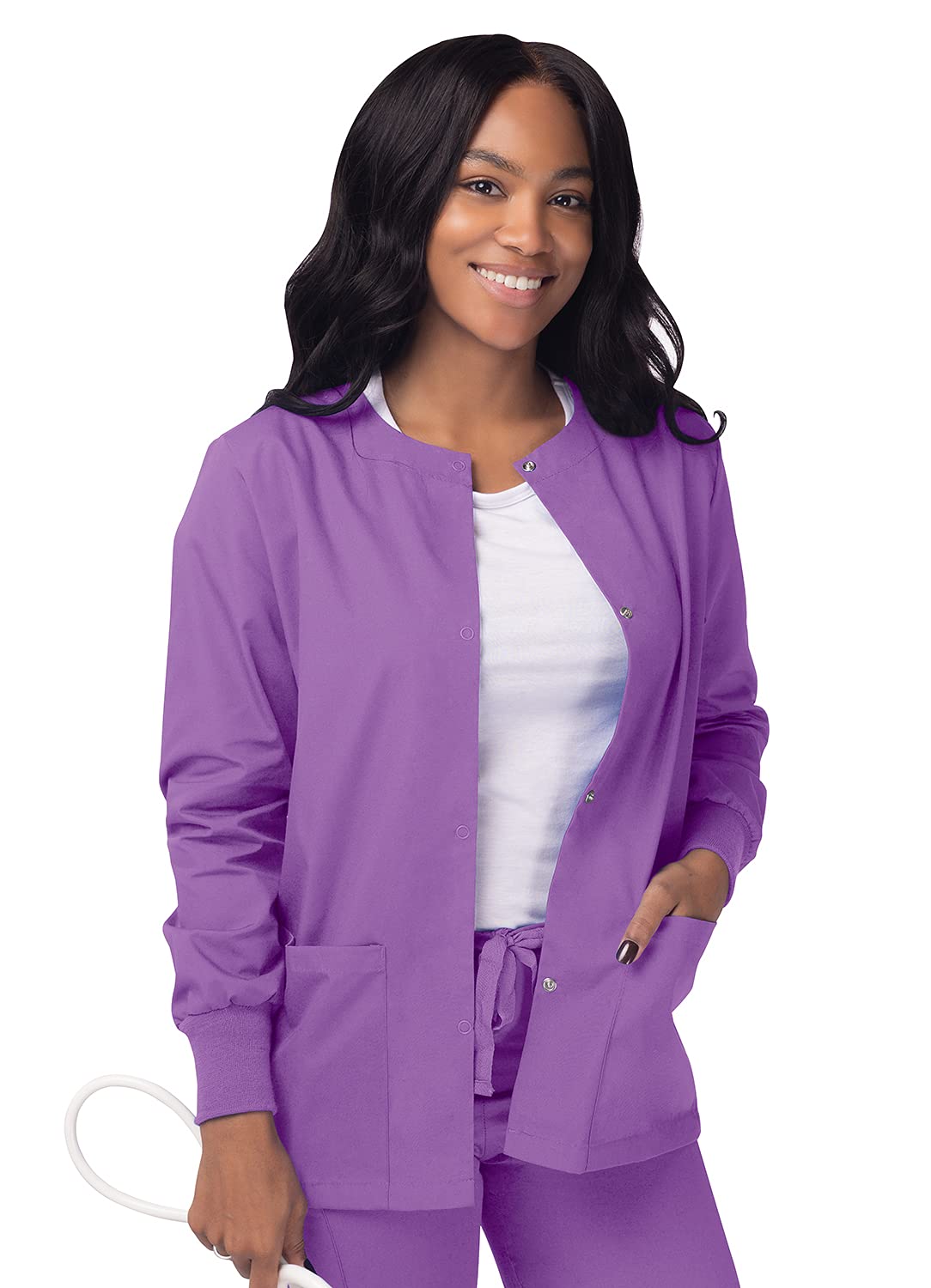Sivvan Scrubs For Women - Front Snap Warm - Up Jacket - S8306 - Lavender - M
