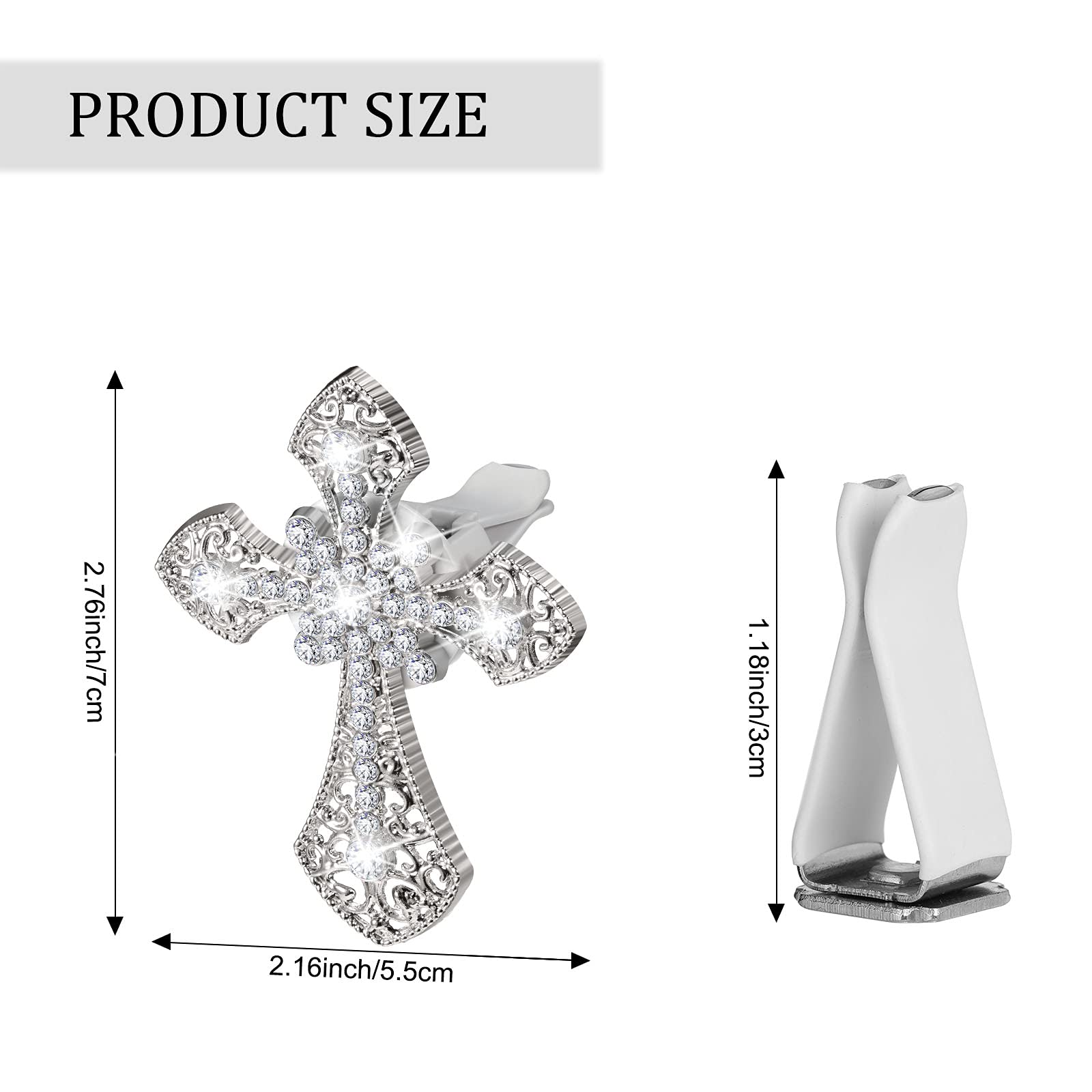 Frienda Bling Car Air Vent Clip Crystal Cross Rhinestone Vehicle Air Conditioner Outlet Vent Charm Car Bling Accessories For Wom