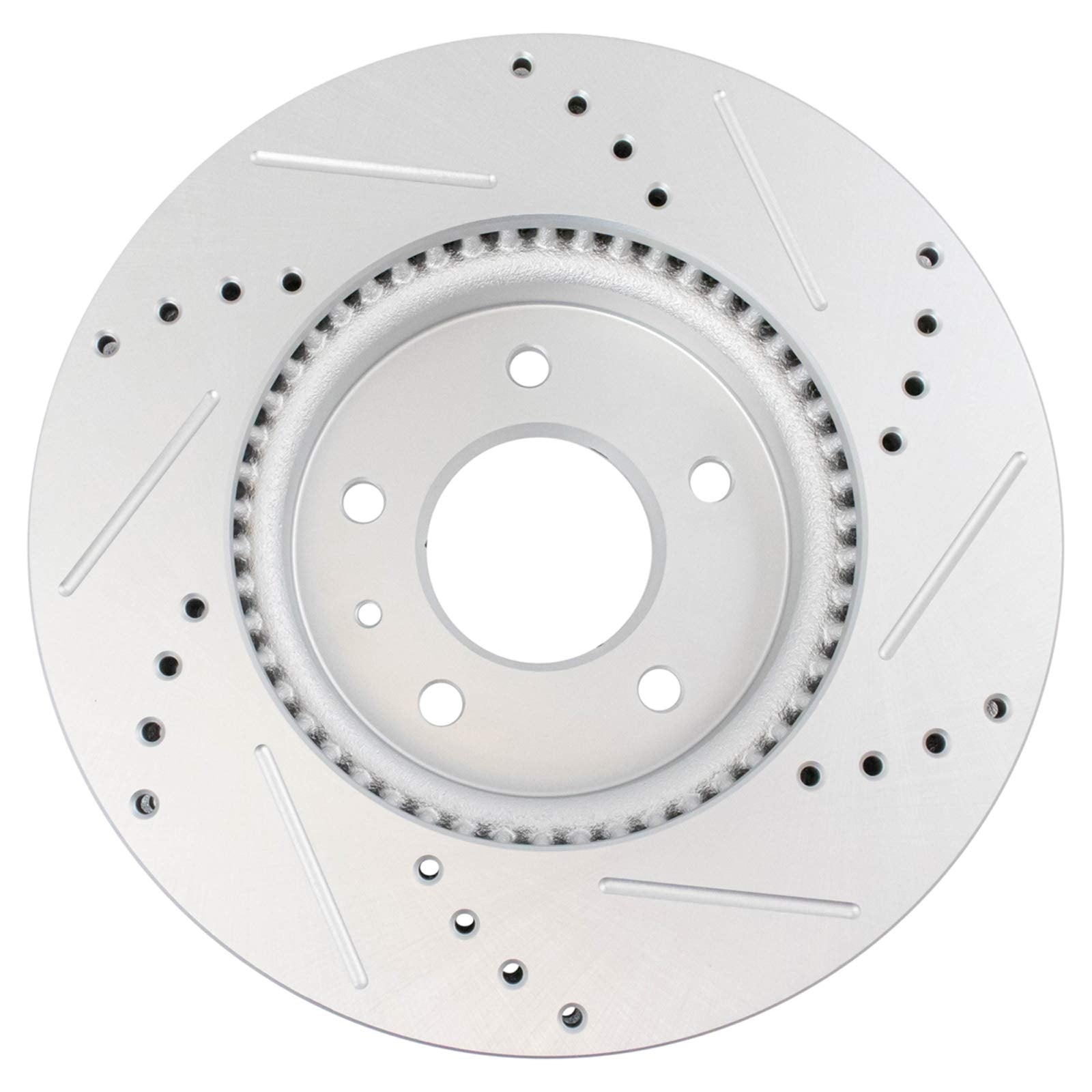 Trq Front Performance Brake Rotors Set Premium G-Coated Cross Drilled & Slotted Compatible With 2012-2015 Chevrolet Captiva Spor