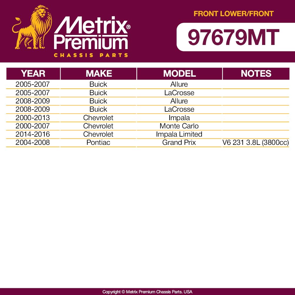 Metrix Premium Chassis Parts - 4 Pc Front L/R Lower Control Arm & Front L/R Sway Bar Stabilizer End Link Kit Fits 05-09 Buick Al
