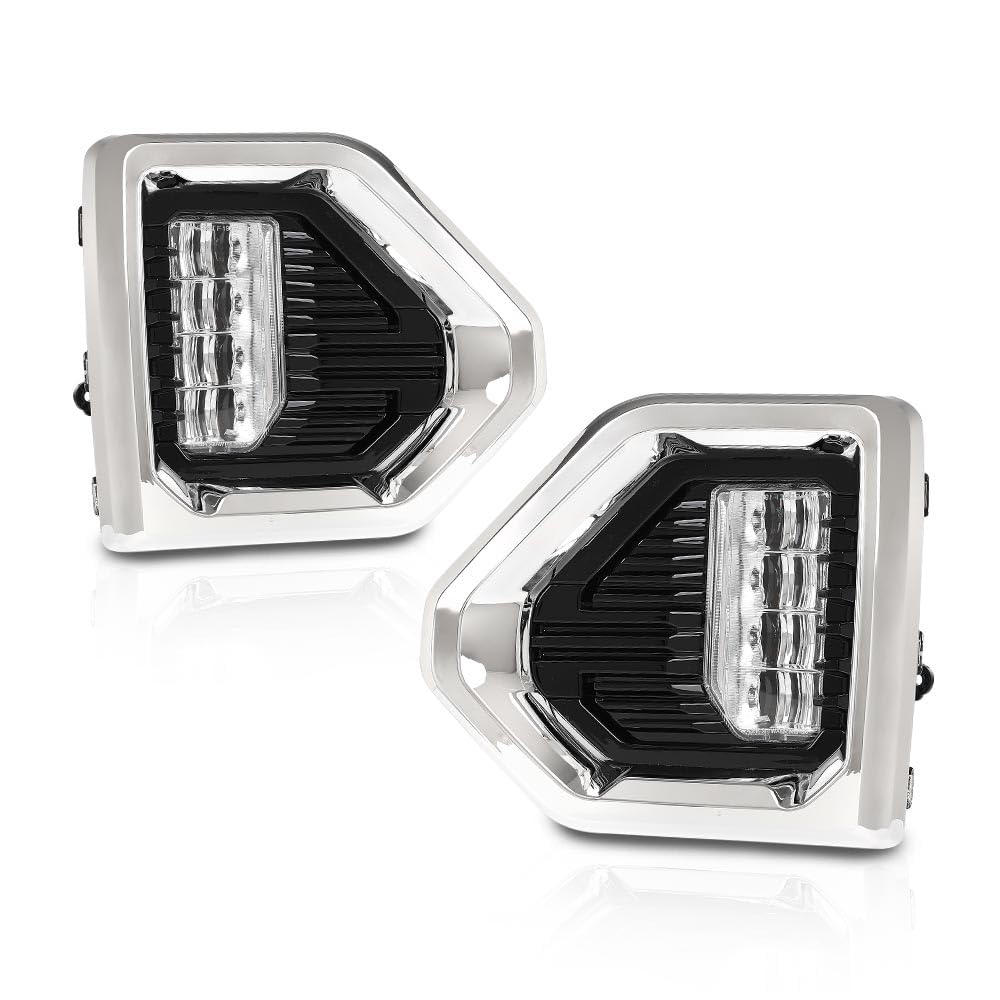 G-Plus Led Fog Lights W/Switch & Bezel Left And Right Side Compatible With Gmc Sierra 1500 Denali/Slt/At4 Models Only 2019-2021,