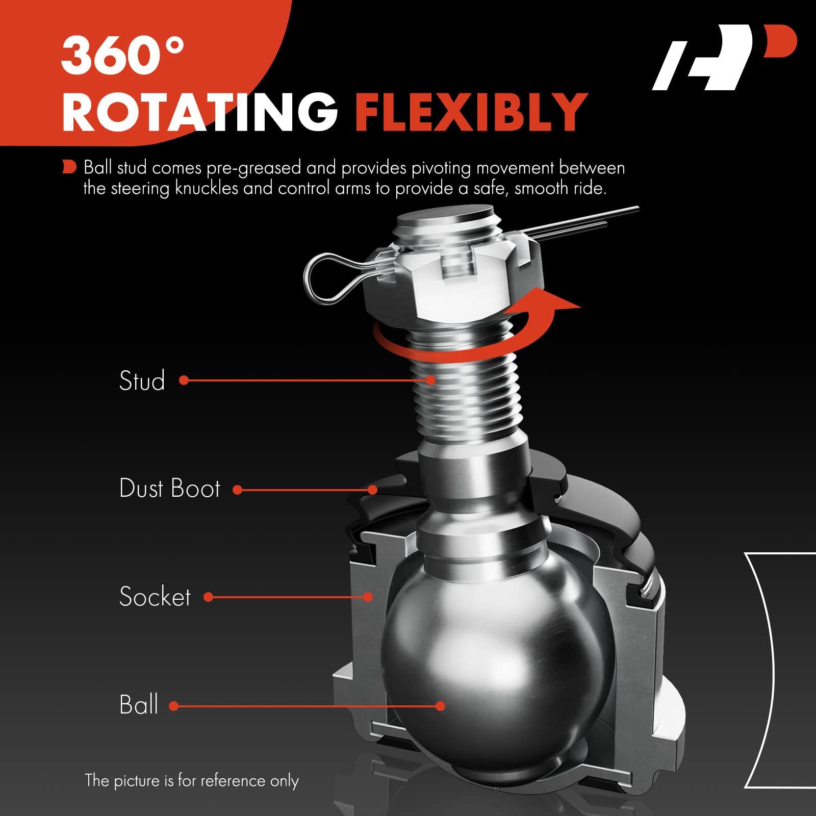 A-Premium 2 x Front Lower Ball Joint, Compatible with Chevy GMC Cadillac - 1999-2016 - Silverado 1500, Sierra 1500, Tahoe, Yukon XL, Suburban, Express, Escalade ESV EXT, Savana, Avalanche
