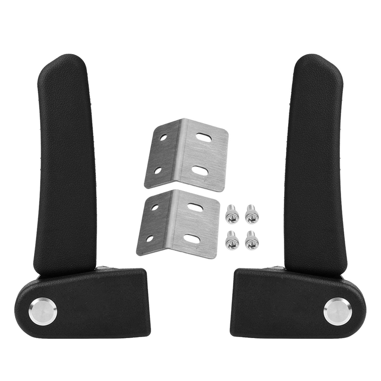 Abs Plastic Motorcycle Passenger Rear Seat Armrest 2Pcs Motorcycle Passenger Rear Folding Top Case Box Rear Seat Armrest Kit Black