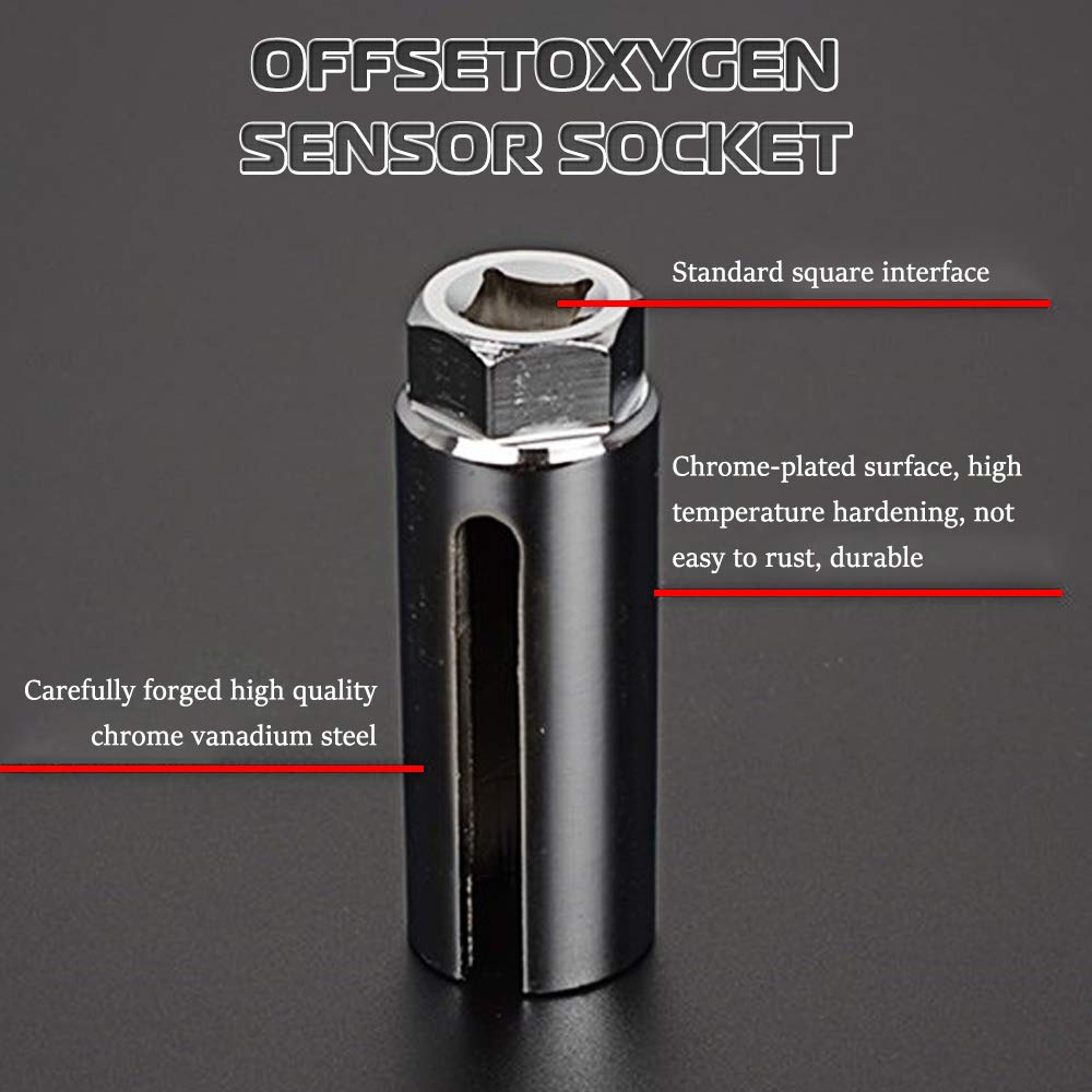 Gohawkteq Automotive Oxygen Sensor Socket Removal Tool Wrench And Thread Chaser Set 5Pcs