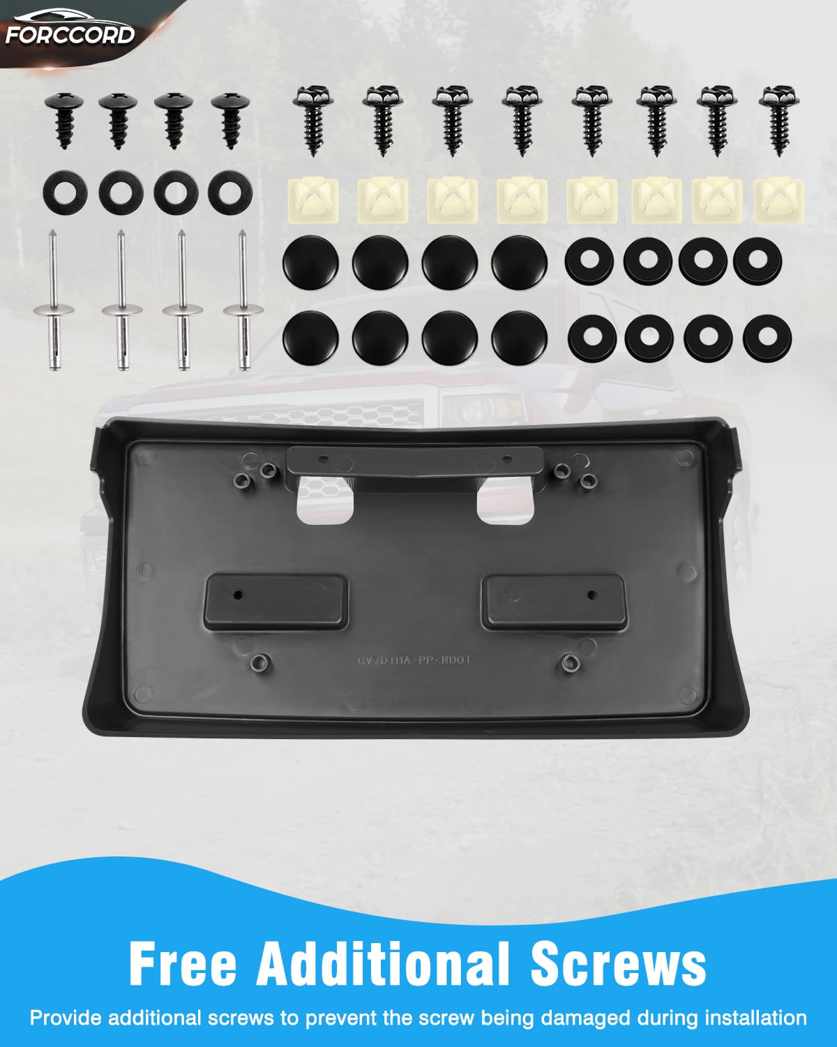 Forccord License Plate Frame Fit For 2014 2015 Chevy Silverado 1500 Front License Plate Frame Black Car Accessories Replacement
