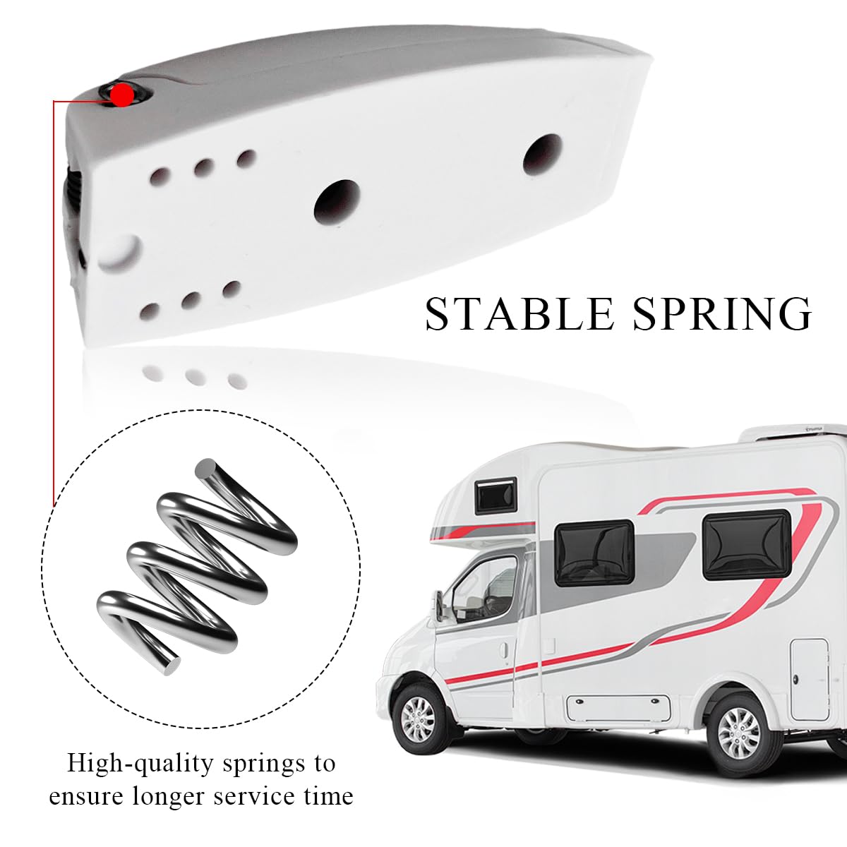 Yourkar 2 PCS RV Door Holder, UV-Protective & Durable ABS Plastic Baggage Trailer Door Open Clips, Rounded RV Van Camper Compart