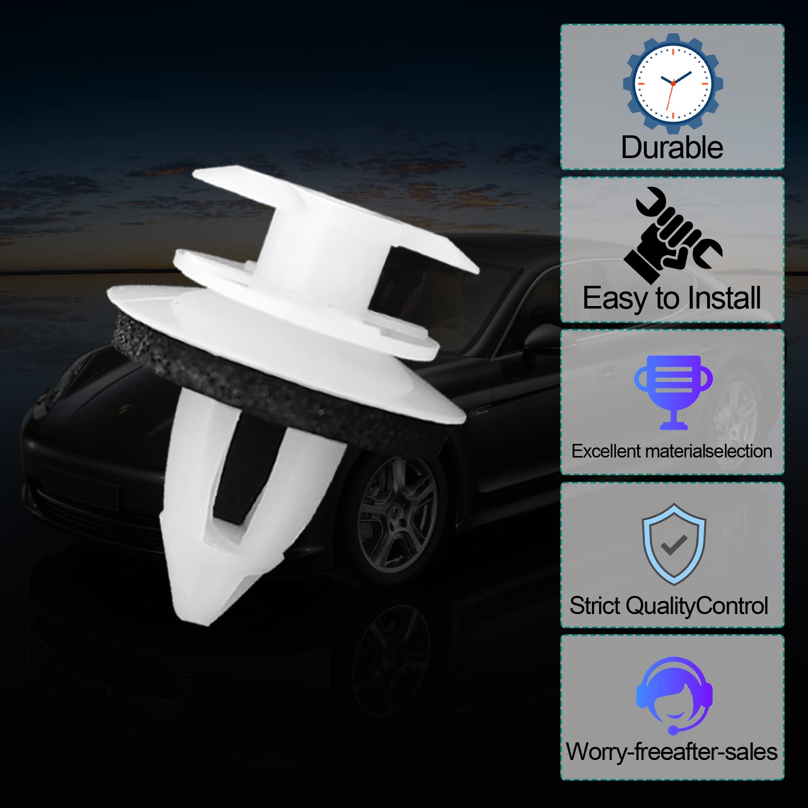 Topcnoem 50Pcs Door Trim Panel Retainer Clips M3-With Seal Ring Replacement For Bmw #51411973500 Series 3, 5 & 7 E46 E36 E34 E38