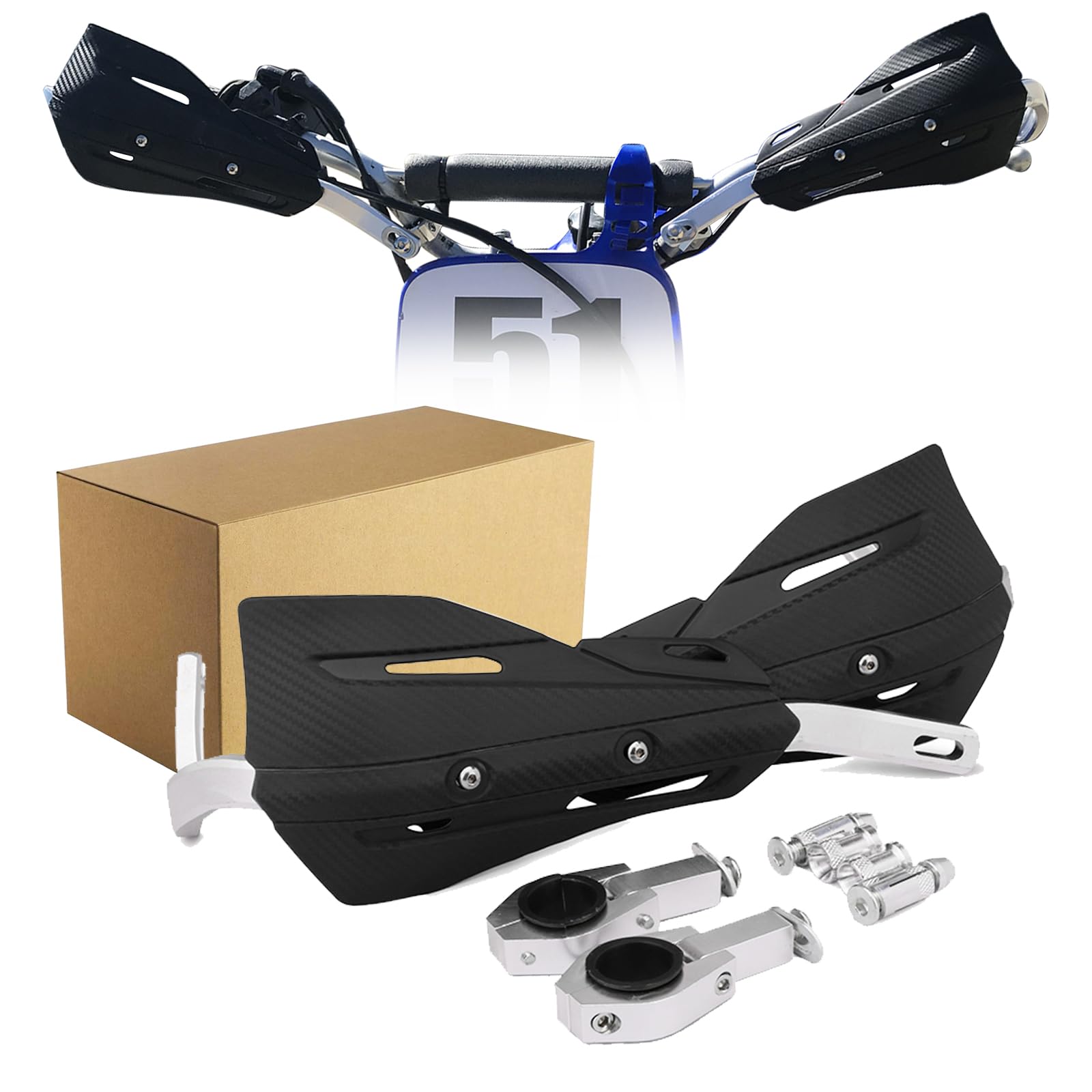 Jfg Racing Dirt Bike Handguards,Universal 7/8' 22Mm And 1 1/8' 28Mm Handlebar Motorcycle Hand Guards For Dirtbike Snowmobile Motocross Supermoto Atv Scooter Enduro Electric Bike - Black