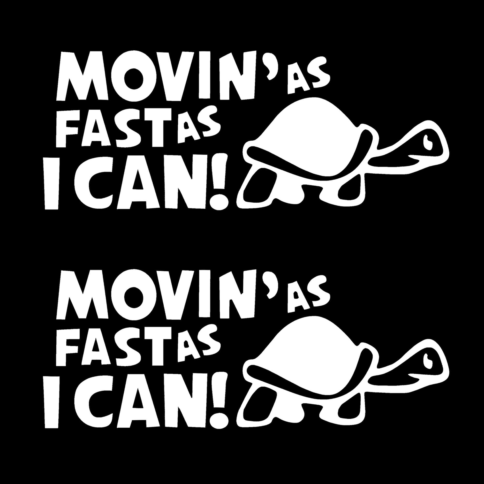 Tomall 2Pcs 5.9 Inch Moving As Fast As I Can Turtle Stickers For Car Waterproof Funny Self-Adhesive Vinyl Decals For Car Truck S