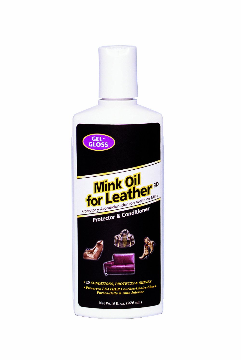 Gel-Gloss Trmo-8 Mink Oil Leather Conditioner And Protector- 8 Oz.