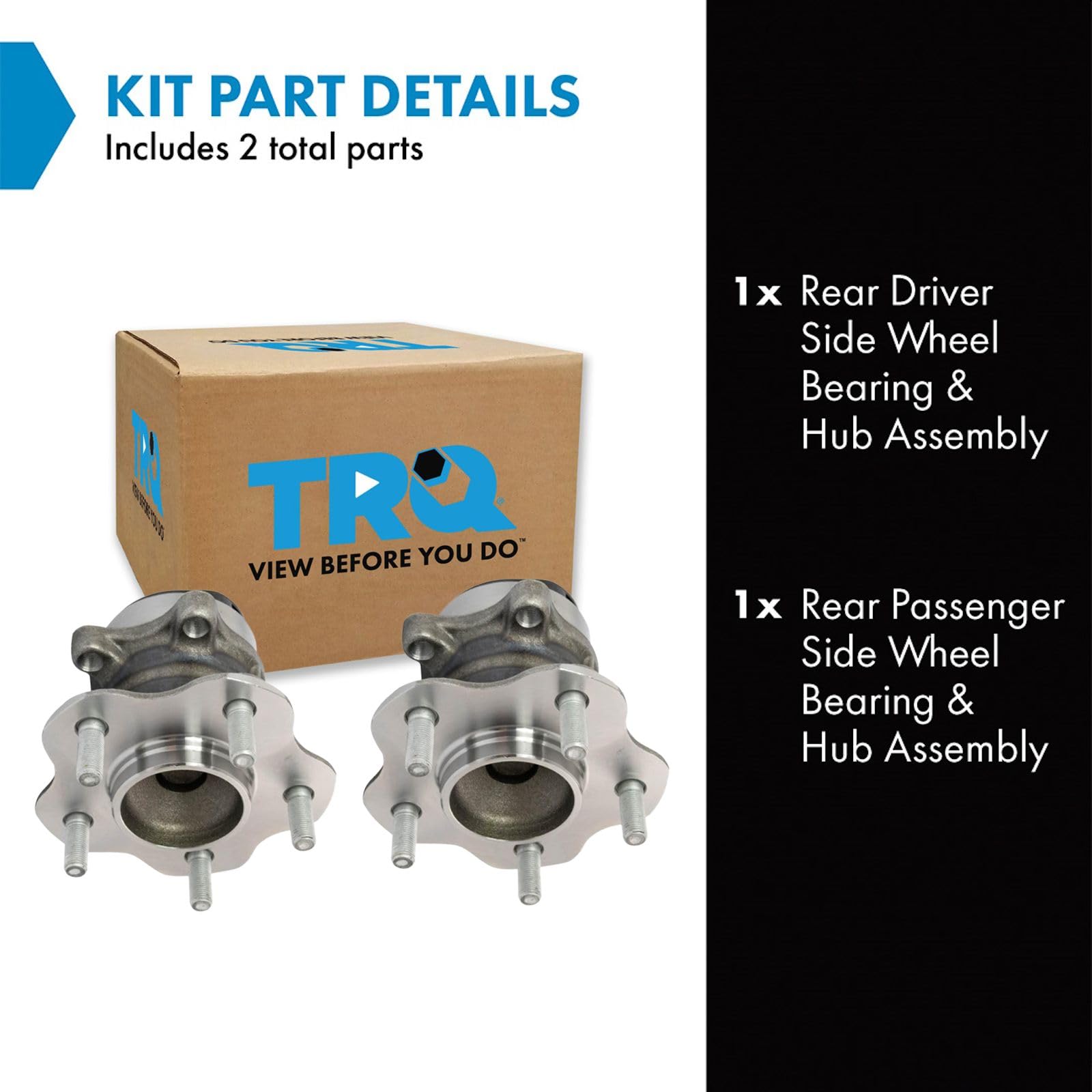 Trq Rear Wheel Hub Bearings Assembly Set Compatible With 2013-2017 Nissan Leaf