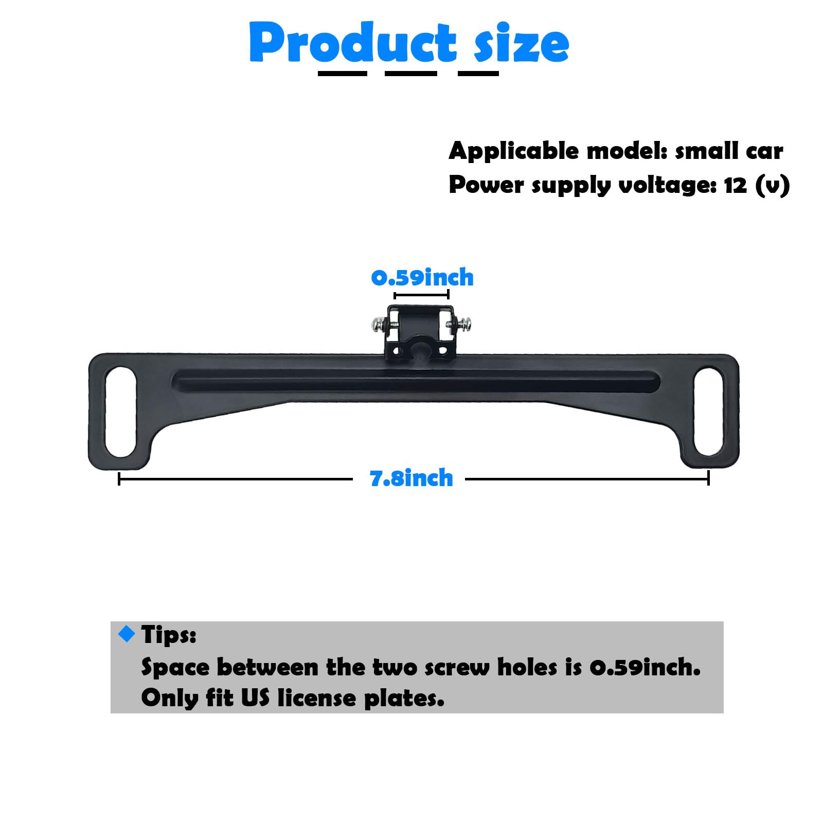 Neynavy 1 Pc Car Rear View Camera License Plate Bracket, Universal Car Dash Cam Mirror Camera Kit Rearview Camera Mount, Install