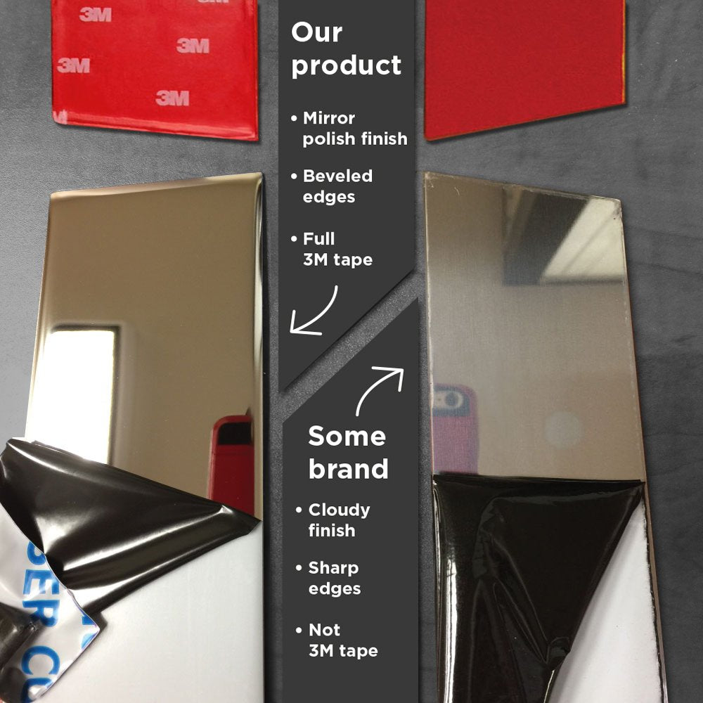 Made In Usa! Compatible With 2010-2016 Cadillac Srx 8Pc Stainless Steel Chrome Pillar Post Trim