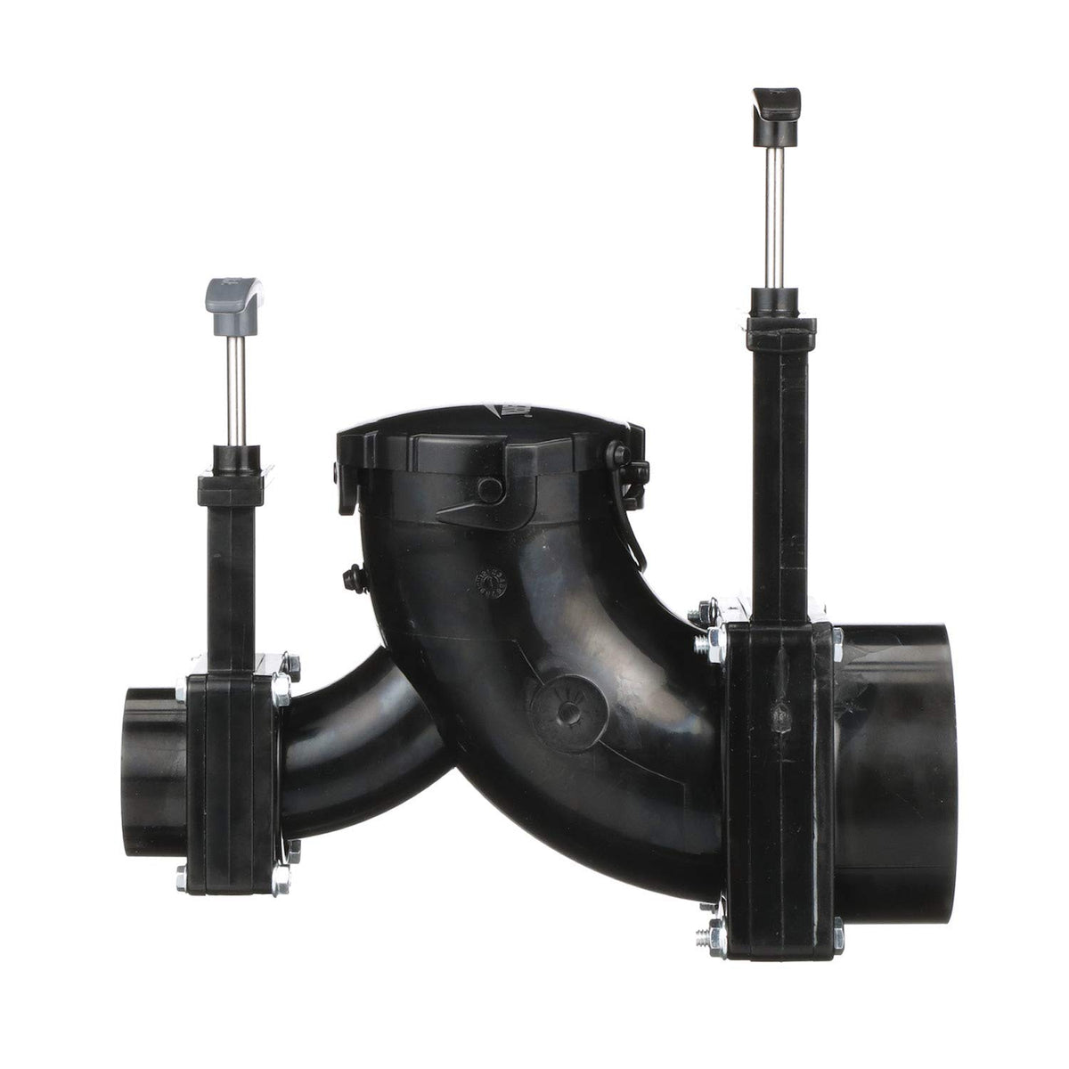 Valterra Ell Double Rotating Valve, Mess-Free Waste Valve for RV's, Campers, Trailers, 3' Hub x 1.5' Hub x 3' Bayonet Cap