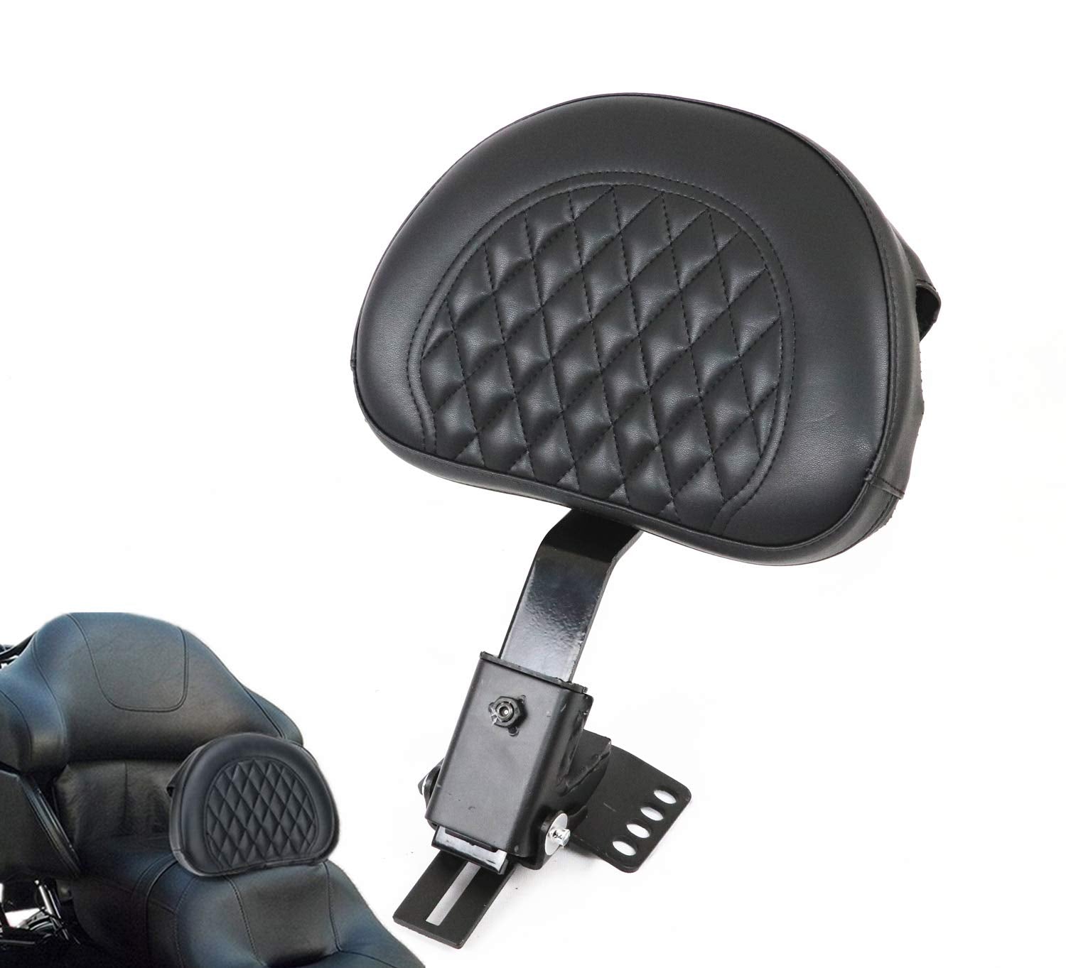 AUFER Black Adjustable Plug-in Driver Rider Backrest Custom Made Compatible With For Touring Models Road King Street Glide Road 