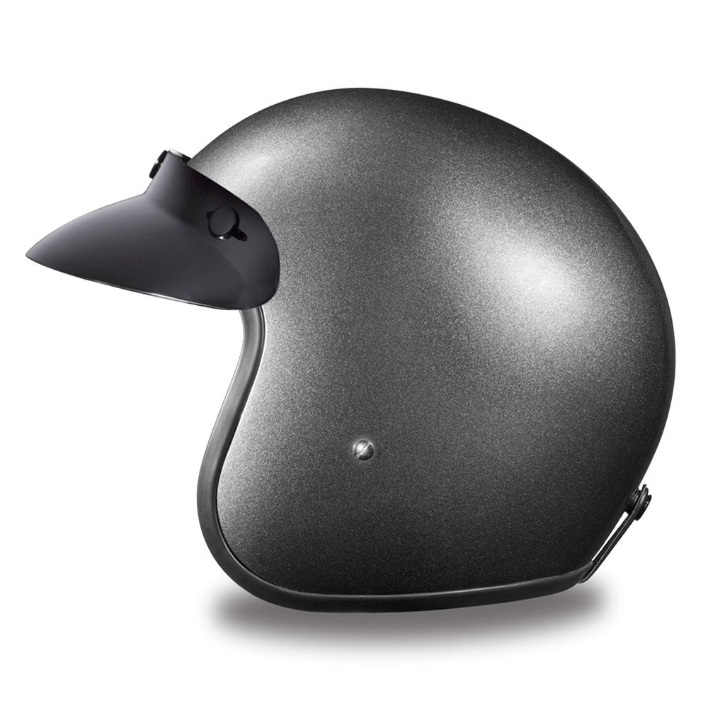 Daytona Helmets 3/4 Open Face Motorcycle Helmet - Dot Approved [Gun Metal Grey Metallic] [Xs]