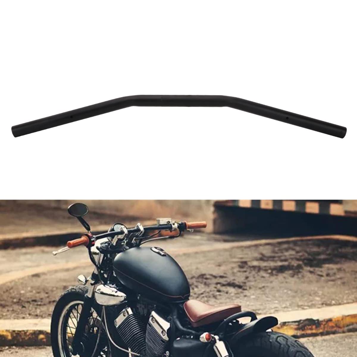 Motorcycle Drag Bars Handlebars 22Mm 7/8' Universal For Bobber Cafe Racer Sportster Cruiser Xl 883 1200 Custom Chopper Softail Dyna Street Bob Black