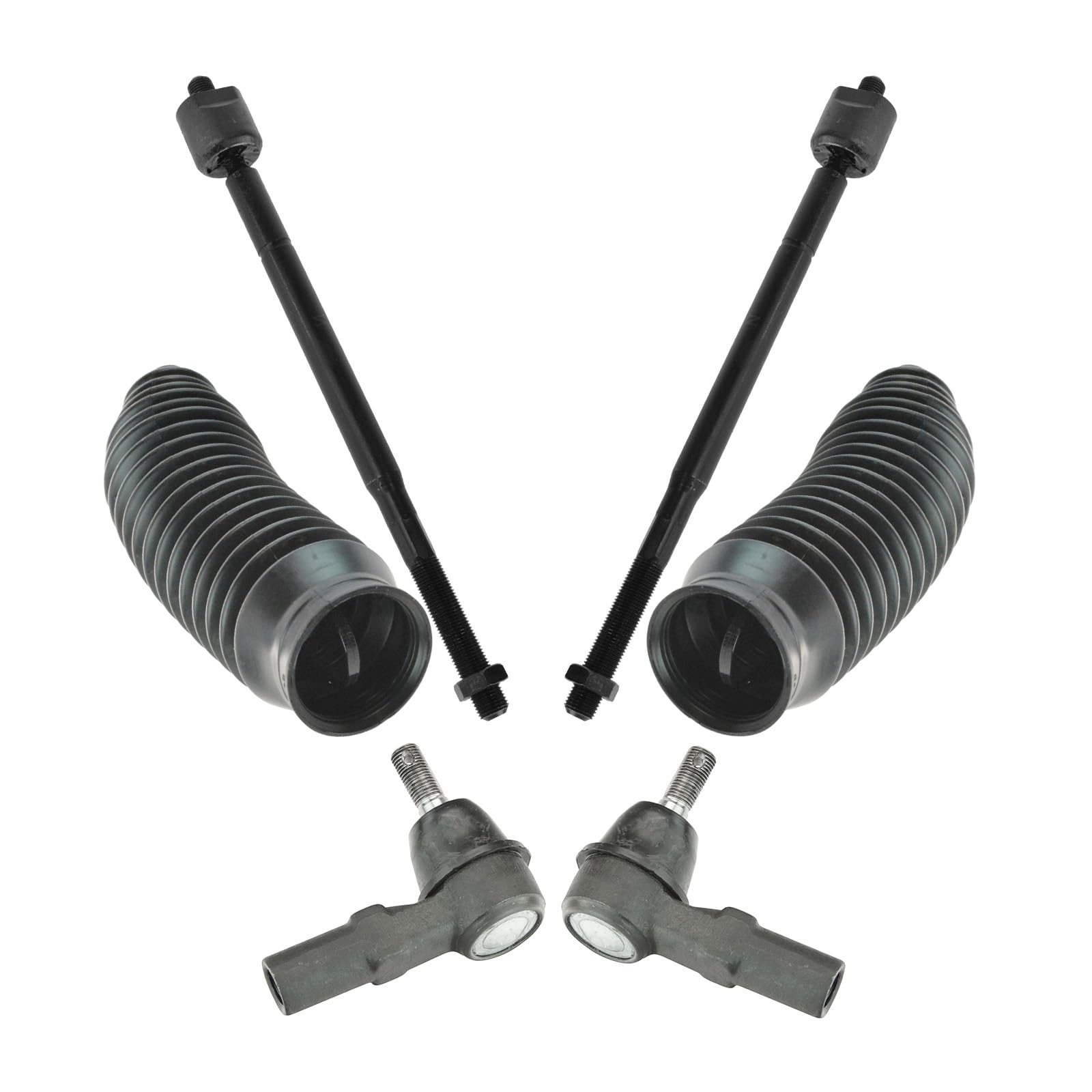 Trq Front Driver & Passenger Side Steering Kit Steering Rack & Pinion Bellow Tie Rod Compatible With 1997-2001 Lexus Es300 1997-