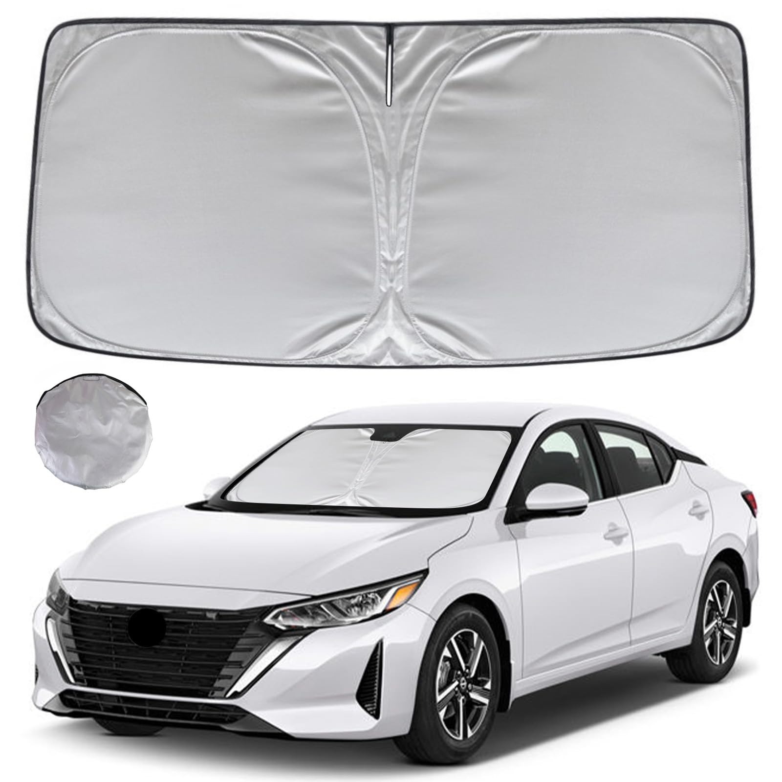 Kayzt Windshield Sun Shade For 2020-2025 Nissan Sentra Sedan Foldable Sunshade Front Window Custom Fit Car Accessories