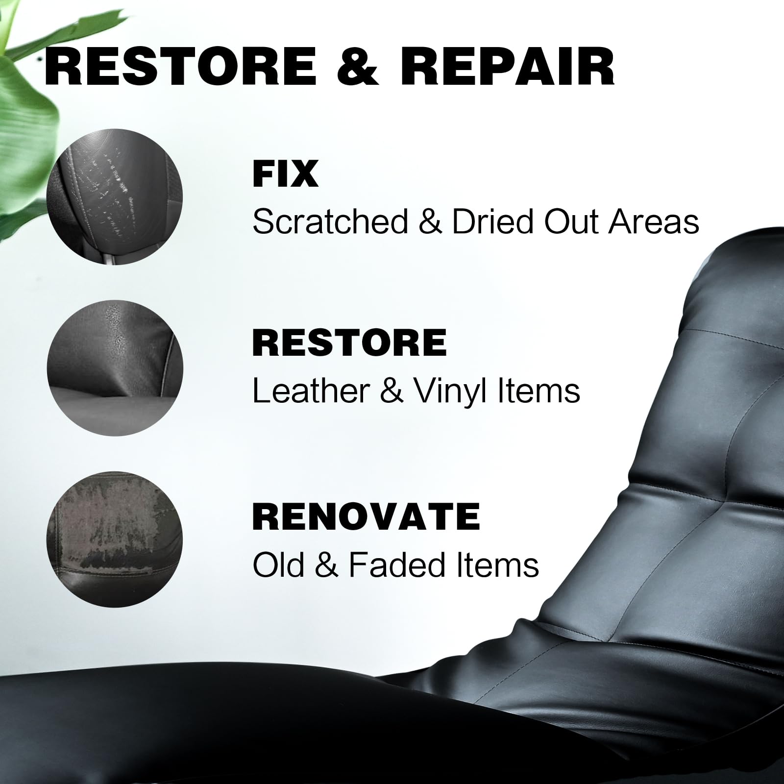 WEYSTOM Leather Recoloring Balm - Beige Repair Kit for Furniture, Dye & Restore Aged Leather