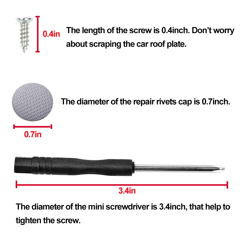 Ricwina 60 Pcs Automotive Car Roof Headliner Repair Button, Universal Auto Roof Snap Rivets Retainer Design For Car Roof Flannelette Fixed, With Installation Tool And Fit All Cars