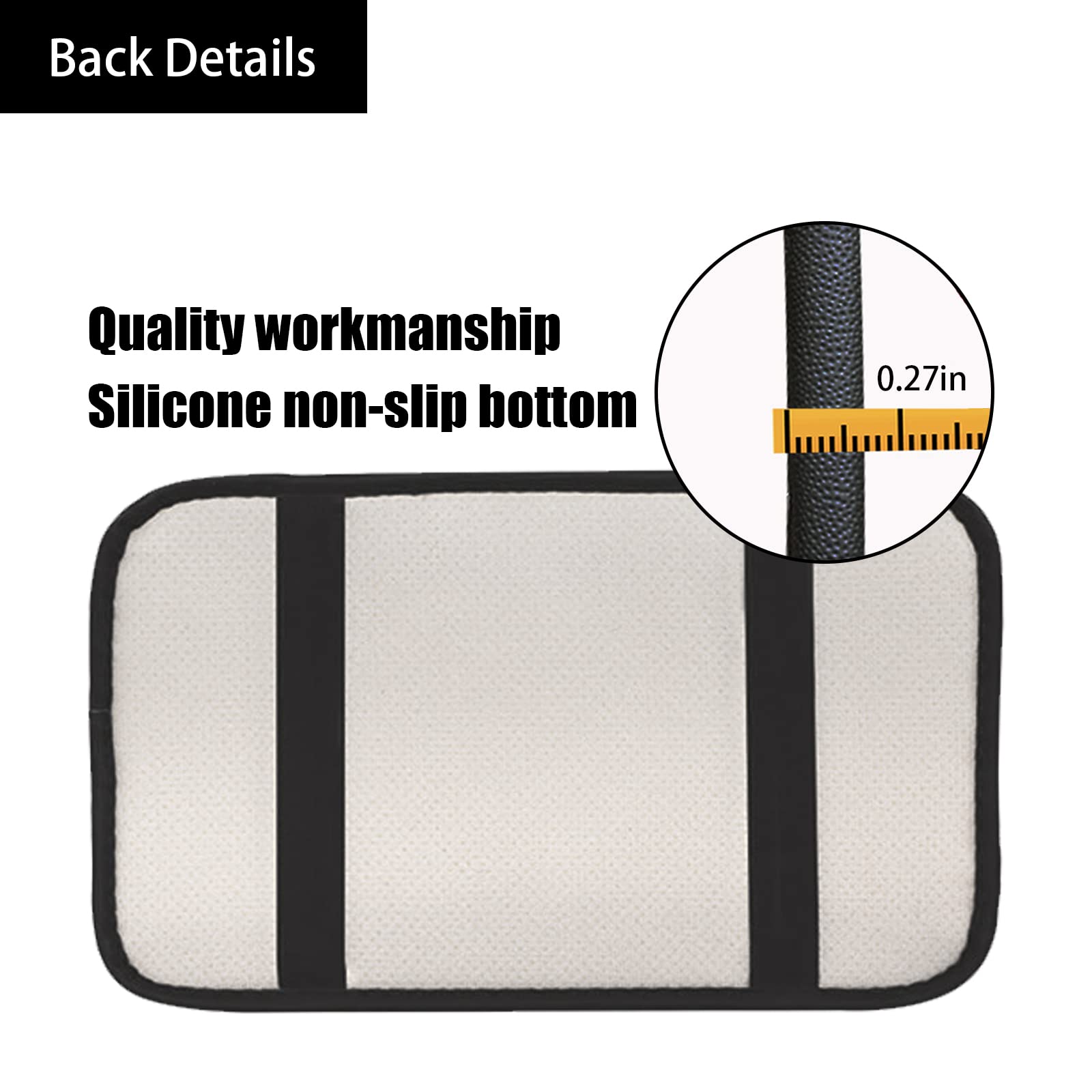 Miytsya Four Seasons Universal Armrest Box Mat, Fiber Leather Embossing, Waterproof Armrest Cover Center Console Mat Fit For Mos