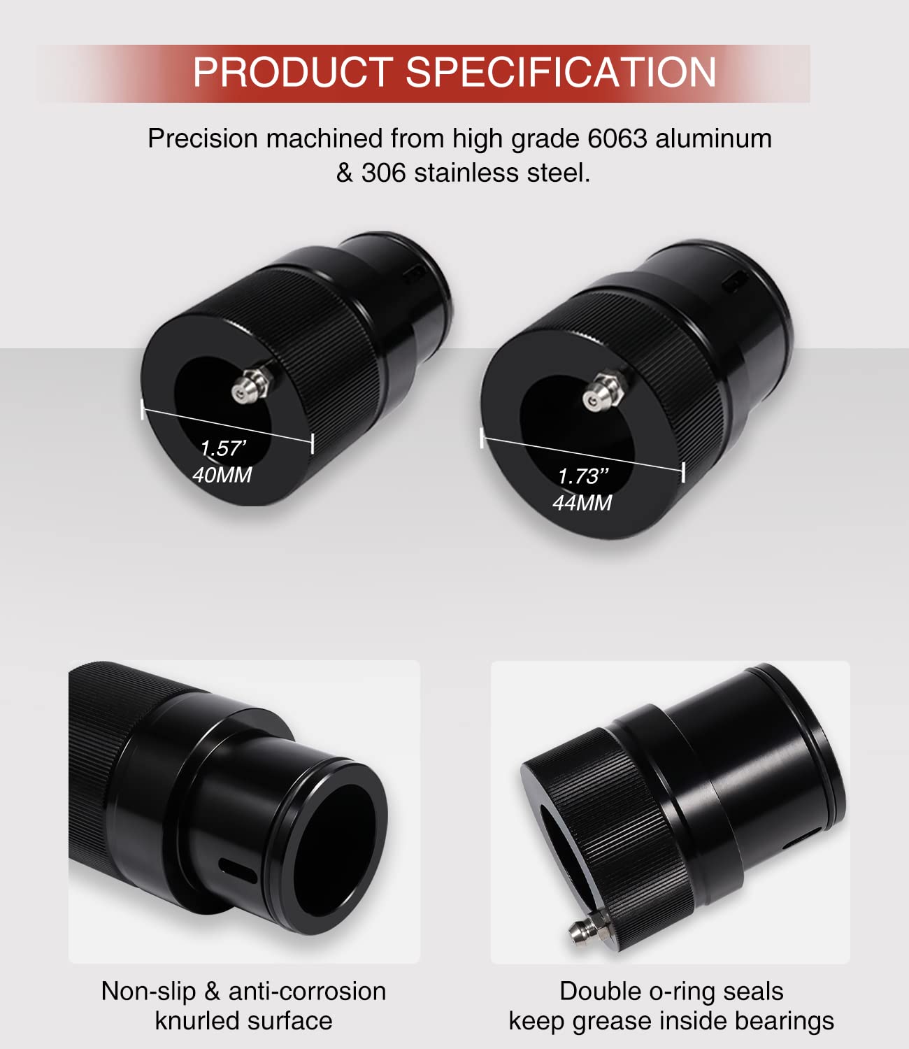 40mm & 44mm Front Rear Wheel Bearing Greaser Tool - Greasing Kit Replaces for Polaris Ranger 570 800 900 1000XP Sportsman 500 85