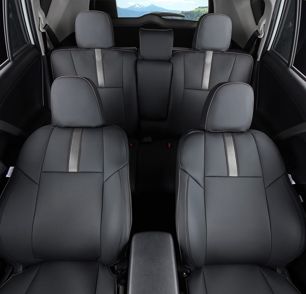 Luluda Custom Fit Vehicle Seat Cover, Black, For Toyota Rav4 2013-2018, Waterproof Faux Leather