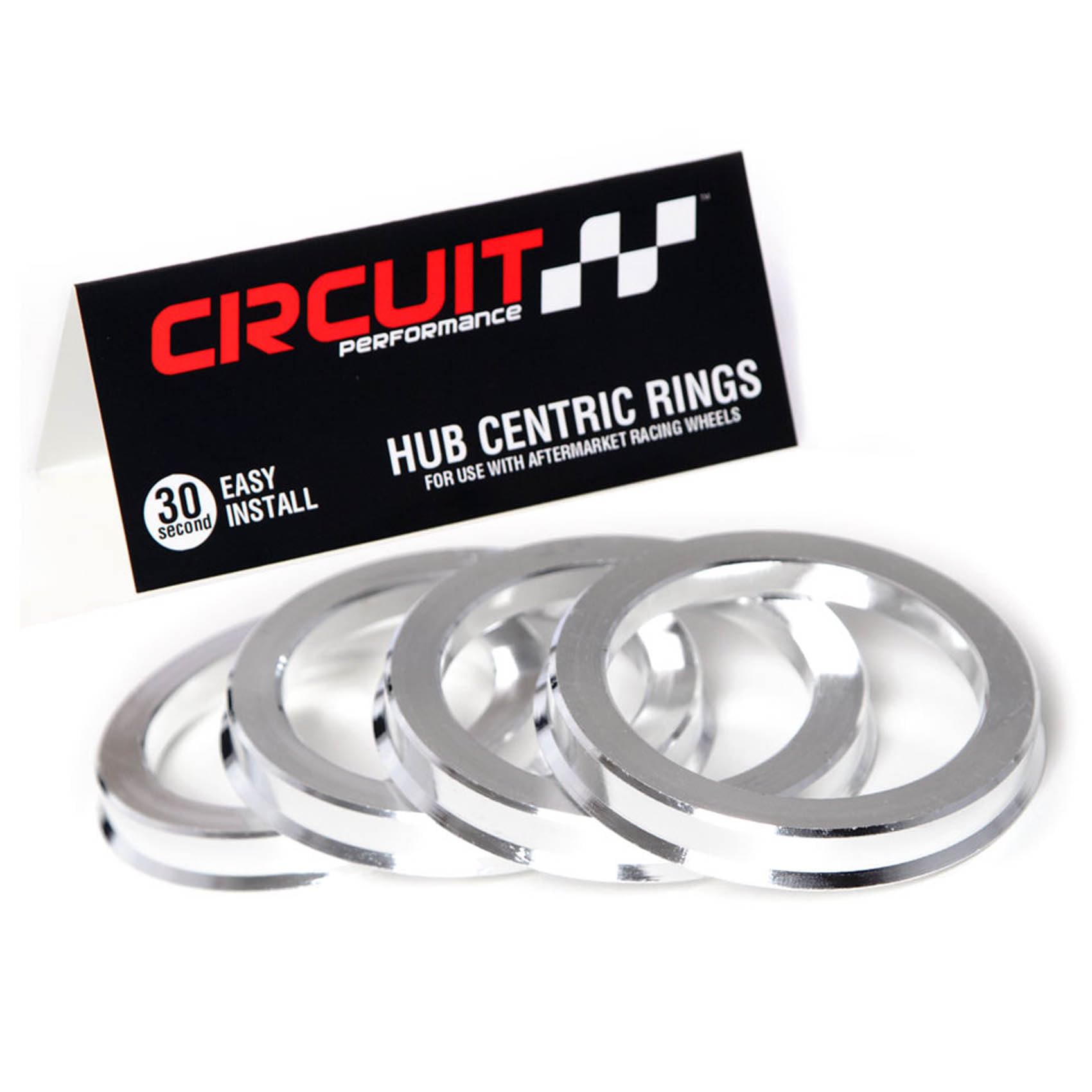 Circuit Performance 66.6Mm Od To 57.1Mm Id Silver Aluminum Hub Centric Rings