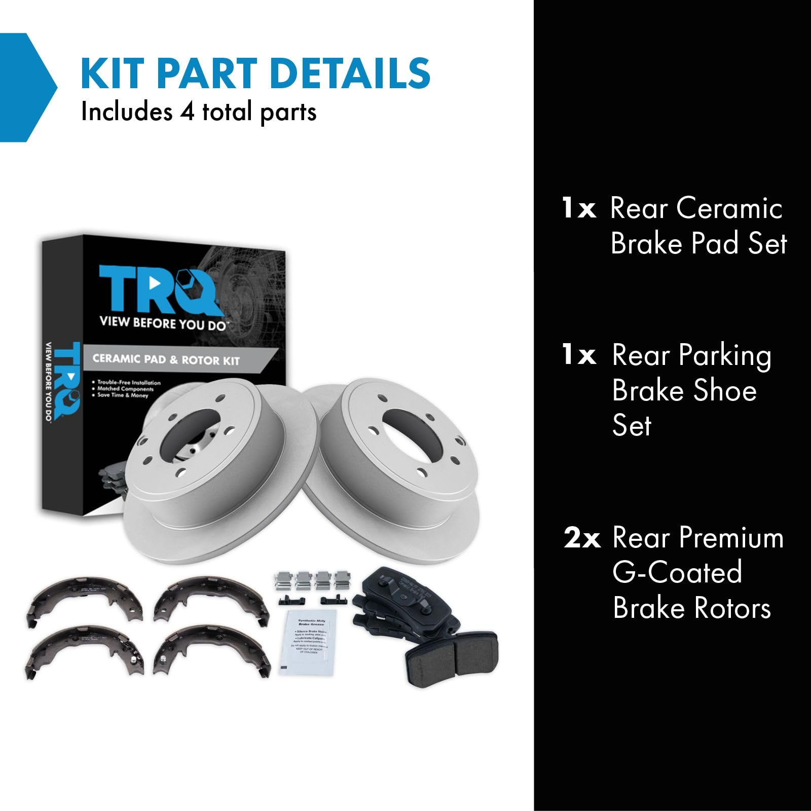 Trq Rear Brake Pad & Rotor Kit Compatible With 08-09 Dodge Caliber 08-14 Mitsubishi Lancer