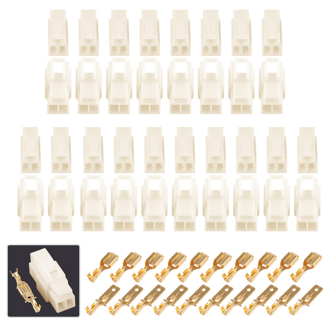 Glarks 240Pcs 6.3mm 3 Pin Way Electrical Automotive Wire Connector Male Female Socket Plug and Terminals Kit for Motorcycle, Bik