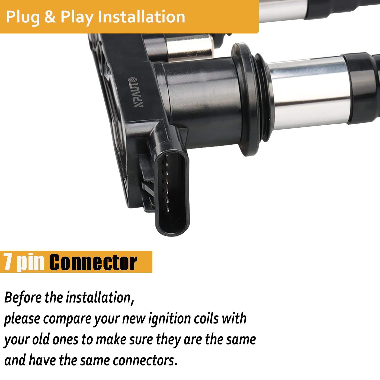 Ignition Coil Pack Replacement For L4 1.6 1.8 Chevy Cruze Aveo 5 Aveo5 Sonic Pontiac G3 2007 2008 2009 2010 2011 2012 2013 2014 2015 1.6L 1.8L, Uf620 C1646