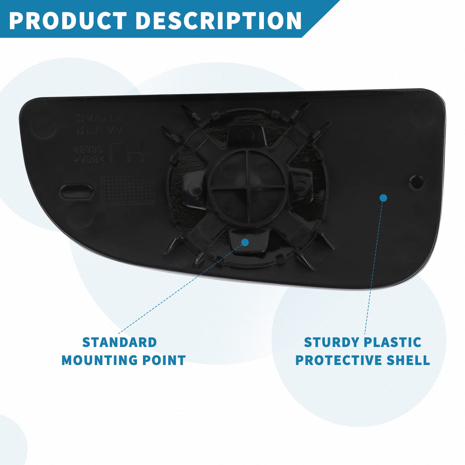 Passenger Side Lower Mirror Glass Compatible With 2009-2020 Dodge Ram 1500 2500 3500 4500 5500 Towing Mirrors - Right Side View