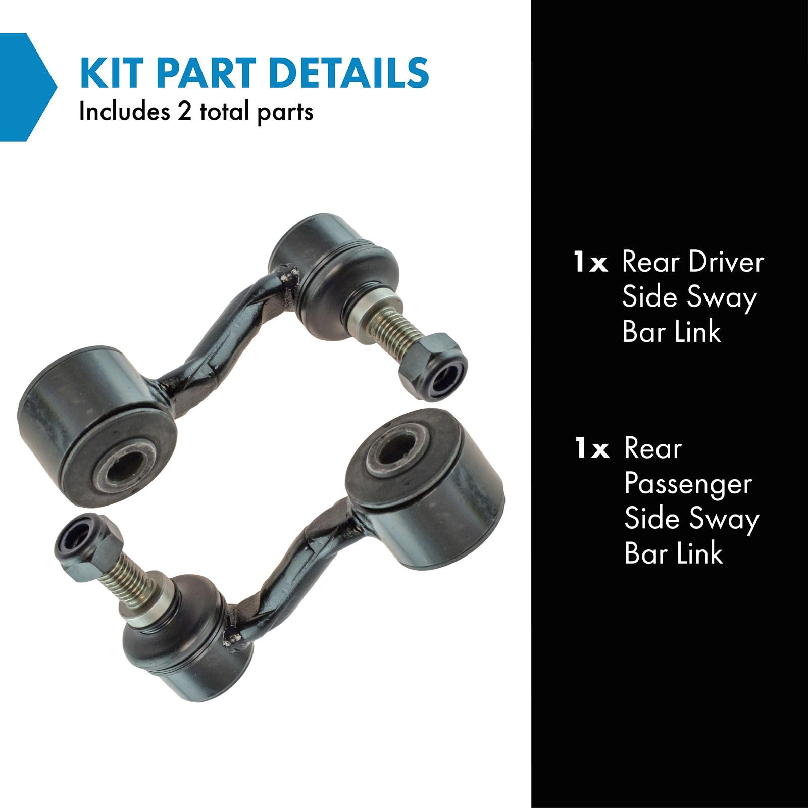 Trq Rear Sway Bar Stabilizer Link Set Compatible With 2007-2009 Chrysler Aspen 2004-2009 Dodge Durango