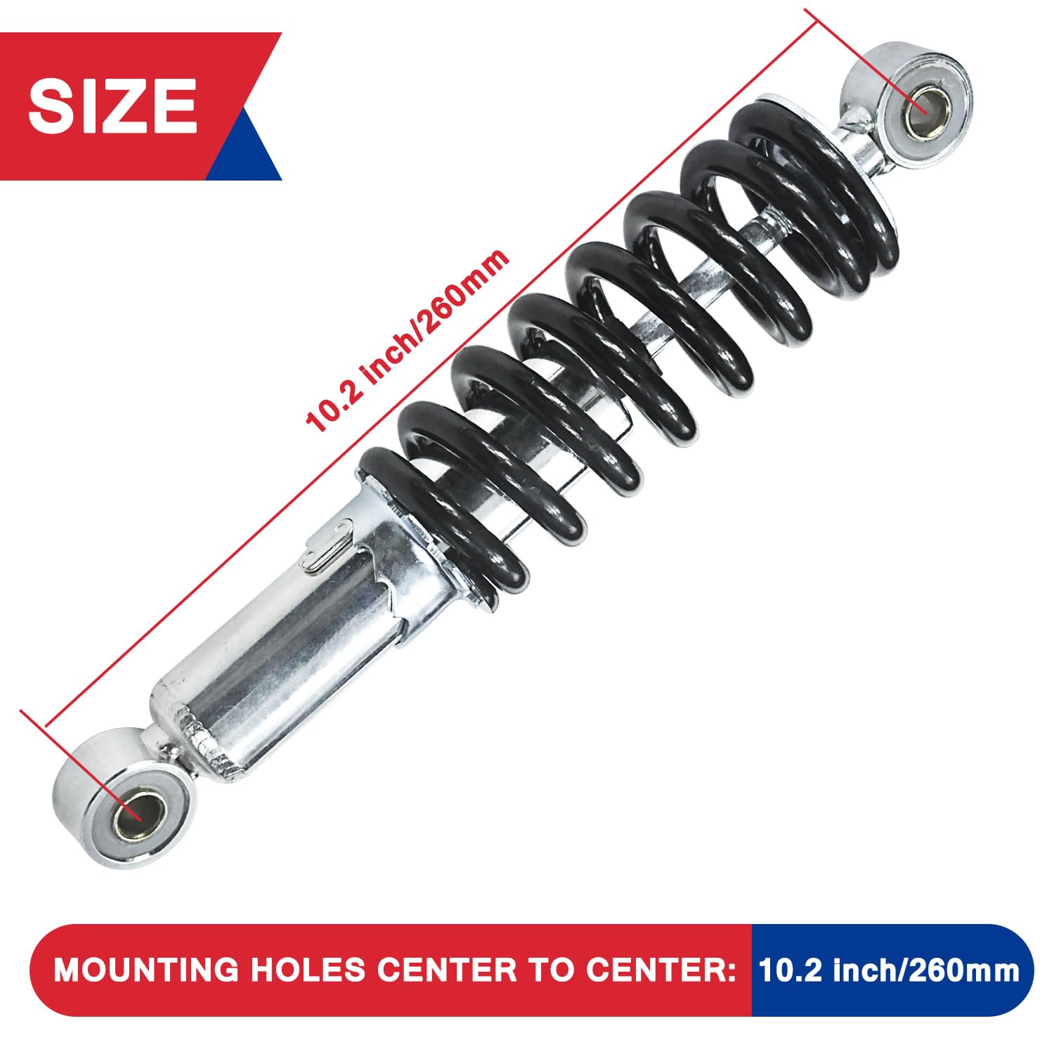 HOOUP 260mm 10.2'' Adjustable Rear Shock Absorbers for 50cc 70cc 90cc 110cc 125cc Baja Motorsports DR70 Tao Tao DB20 Kids Pit Di