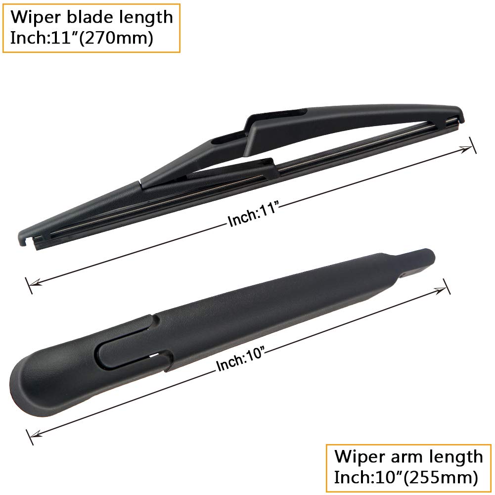 Rear Windshield Wiper Arm Blade for Jeep Renegade 2015-2019 -High Performance Original Equipment Replacement OE:68256590AA