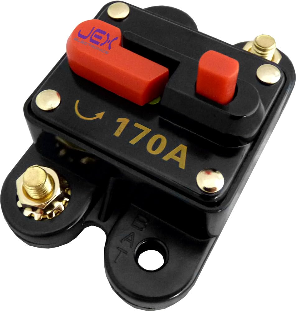 Jex Electronics 170 Amp In-Line Circuit Breaker Stereo/Audio/Car/Rv 170A/170Amp Fuse 12V/24V/32V