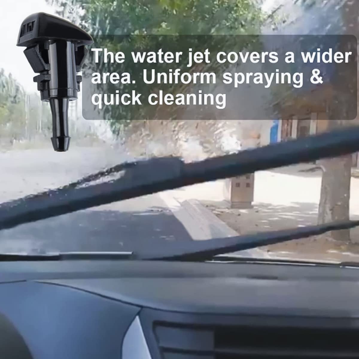 Auceli Windshield Washer Hose Kit, 3 Pcs Hose Connectors, 4 Fan Nozzles, 2M Washer Fluid Hose, 4 Rubber Gaskets, Connect Car Wat