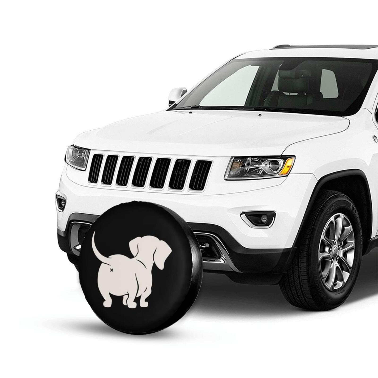 Cute Dachshund Sausage Dog Spare Tire Cover Universal Weatherproof Tire Wheel Covers UV Sun Protection Wheel Tire Protector Wate