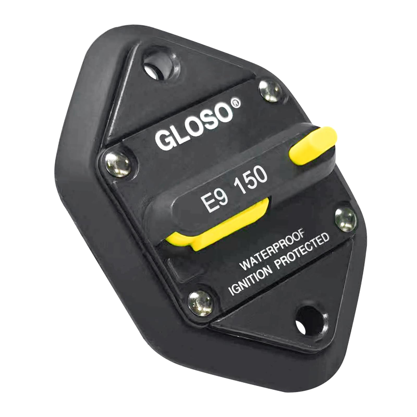 Gloso E96 Panel Mount Waterproof Ip67 Marine Auto Truck Hi-Amp With Gasket Circuit Breaker (1/4'' Stud-150A)