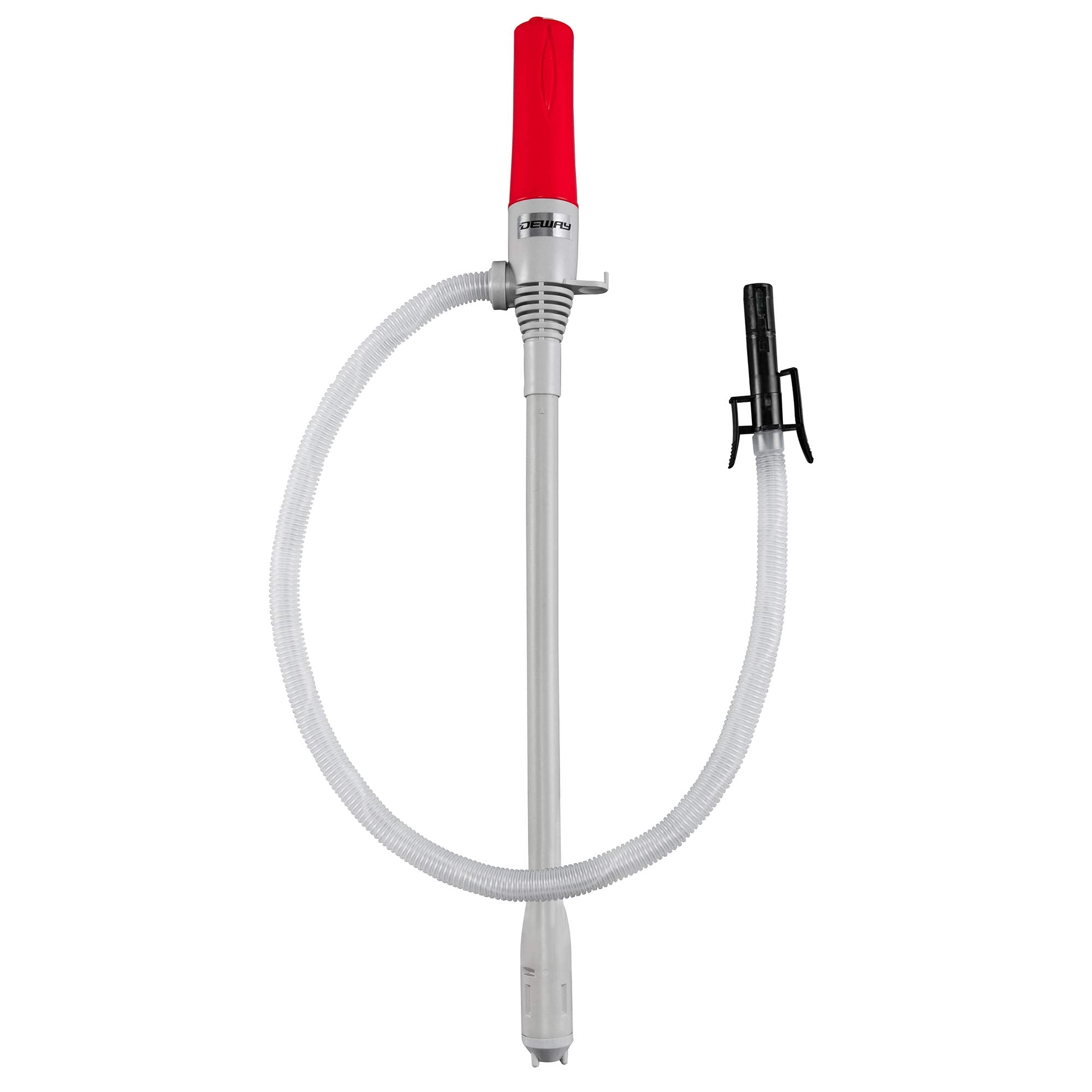 Deway Automatic Fuel Transfer Pump With Auto-Stop, 3X More Powerful D Battery Powered, Extra Long Hose, Portable Liquid Pump Tra