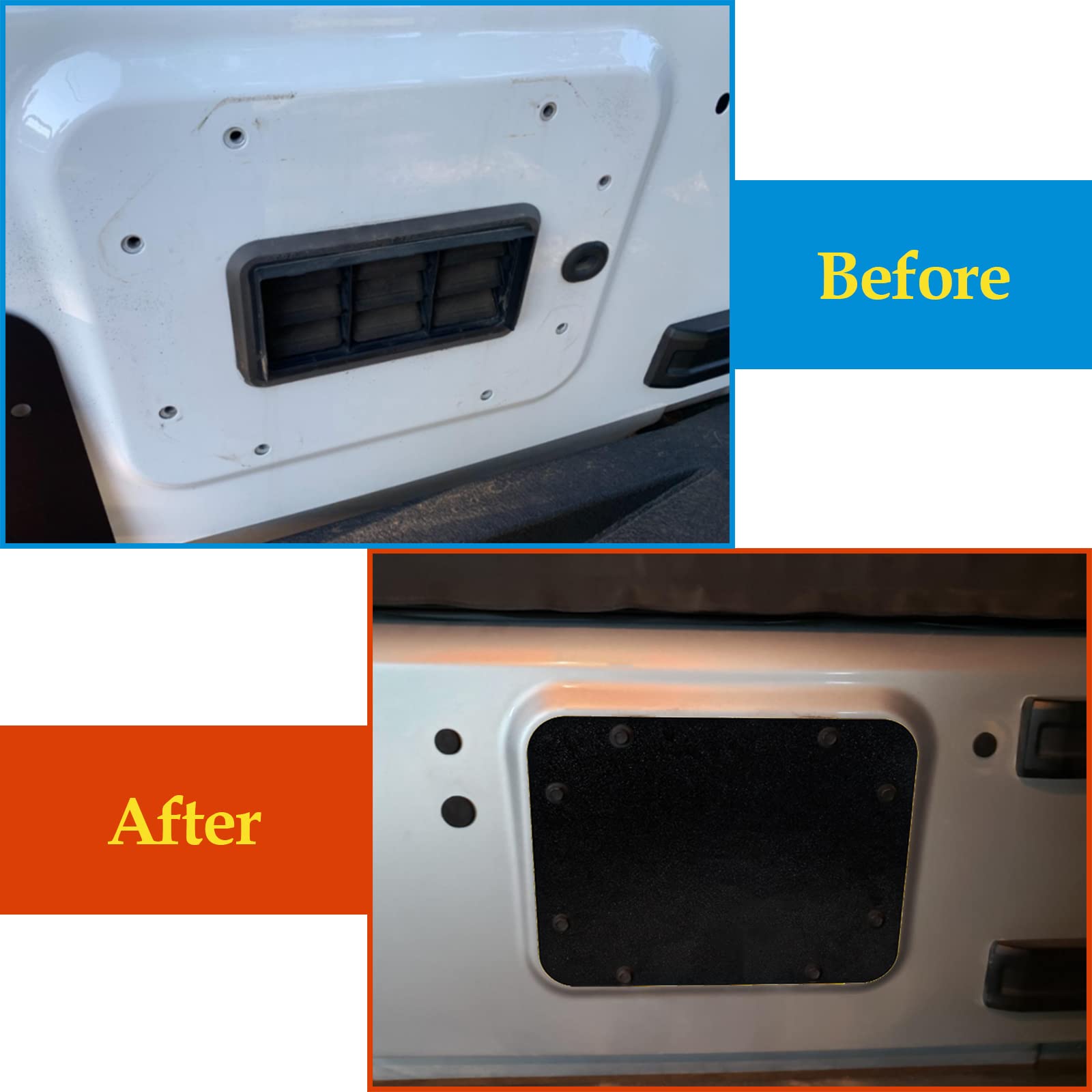 Buling Aluminum Wrangler Spare Tire Carrier Filler Plate Tailgate Plug Vent Plate Cover With Tailgate Durable Rubber Plugs Set A