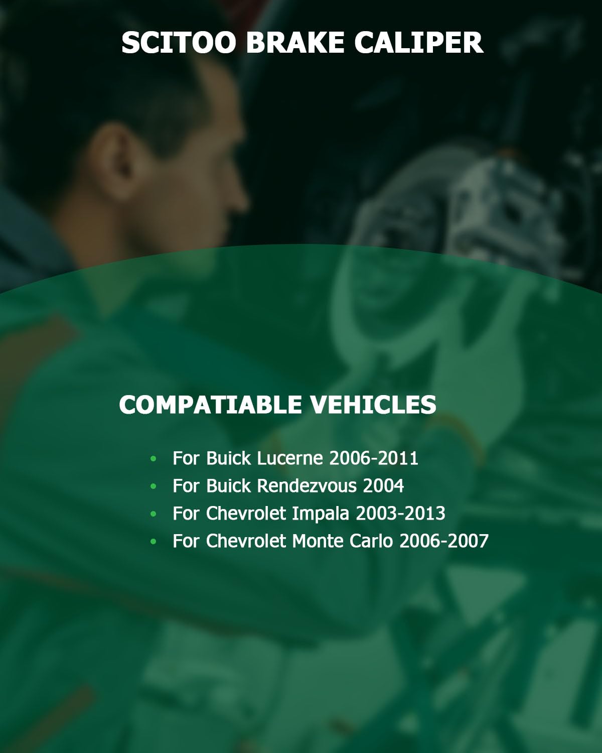 Scitoo Front Left Brake Caliper With Bracket 18B4988 Compatible For Buick Lucerne 2006-2011 For Buick Rendezvous 2004 For Chevro