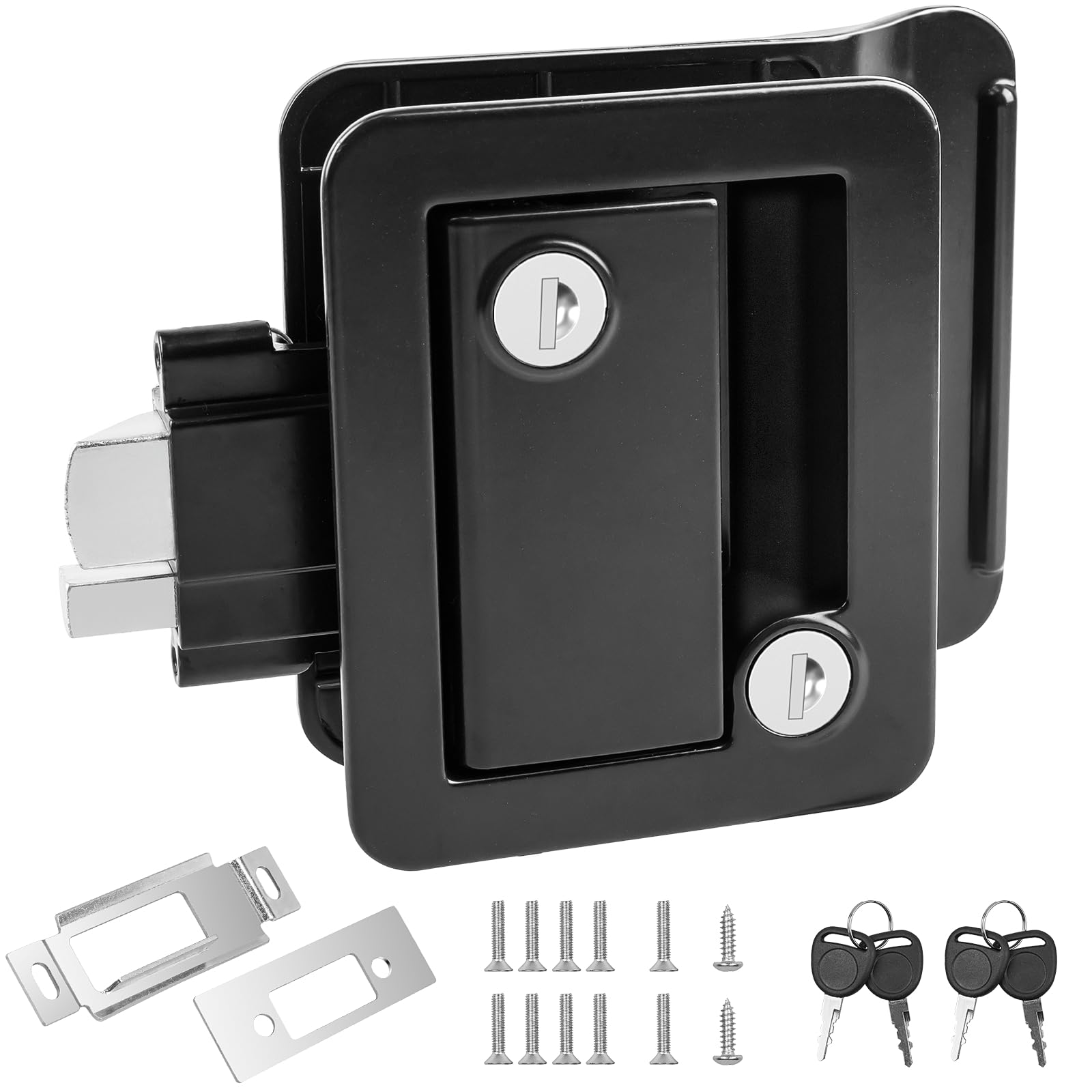 Beaiguna Rv Entry Door Lock Replacement - Upgrade Door Latch Handle With Paddle Deadbolt For Outside, Camper Trailer Lock For Ca