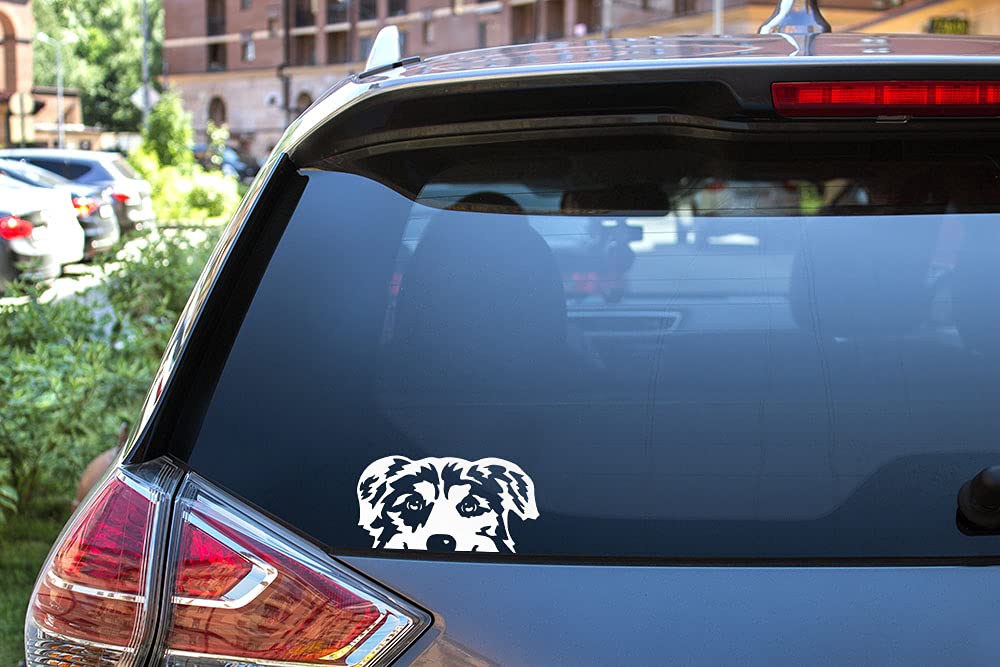 Wirester 6 Inch Clear Vinyl Decal Sticker Decoration For Car Window (Or Any Flat Surface) - Australian Shepherd