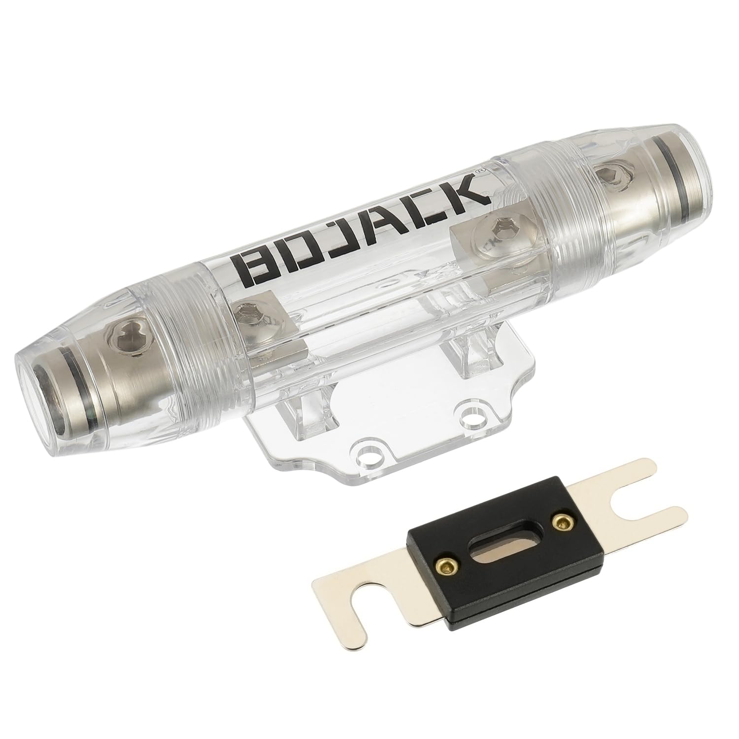 BOJACK ANL Fuse Holder with 250 Amp Fuse,Secure in-Line Installation for 0/2/4 AWG 0, 2, 4 Gauge Wires Fuse Holder 250A