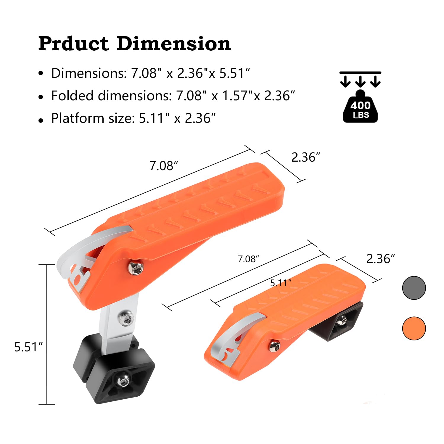 Cowvie Foldable Car Door Step Stand Pedal - Access To Vehicle'S Roof Stand Pedal For Most Suv Truck Jeep, Max Load 400 Lbs