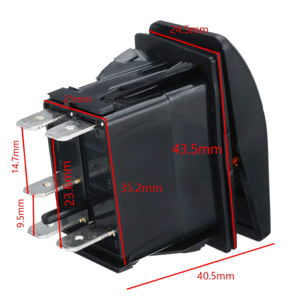 Esupport Car Motor 12V 20A Light Button Rocker Toggle Switch Momentary Blue Led Horn Light Speaker 5Pin