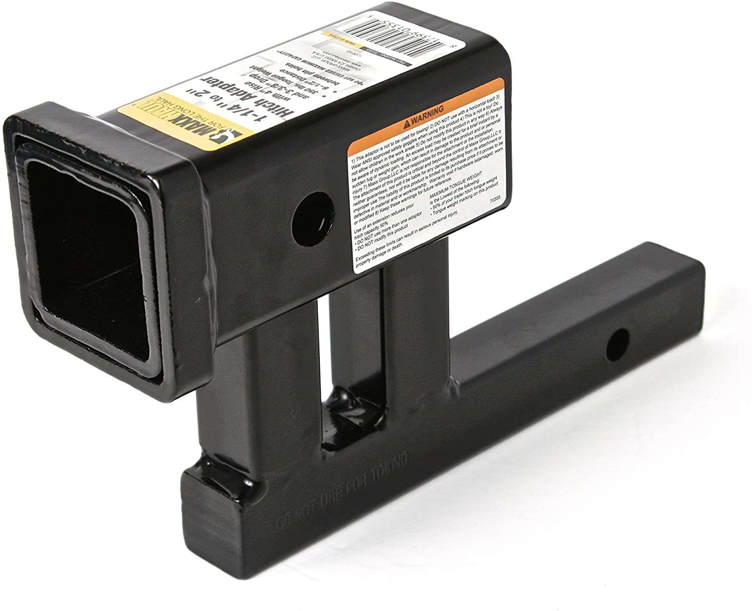 Maxxhaul 70355 1-1/4'' To 2'' (Fits Class Ii Only) Hitch Adapter With 4'' Rise And 3-3/8'' Drop